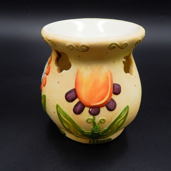 Lang Melting Pots Summer Cheer Candle Wax Warmer Floral 4-1/2 Tall - Picture 9 of 10